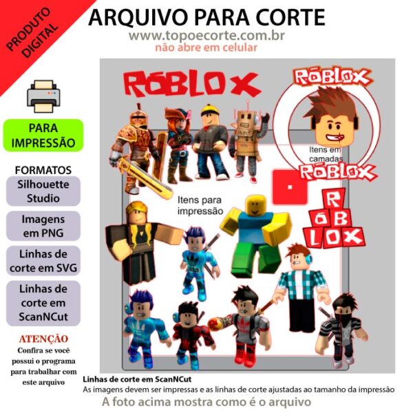 Topo de bolo, Roblox menino Arquivo ScanNCut Roblox menino,Arquivo silhouette studio Roblox menino