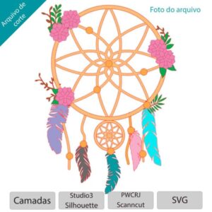 ARQUIVO Silhouette Studio para decoração de topo de bolo Filtro dos Sonhos e decoração de festas. Arquivo Scanncut, SVG, EPS, PDF e DXF.