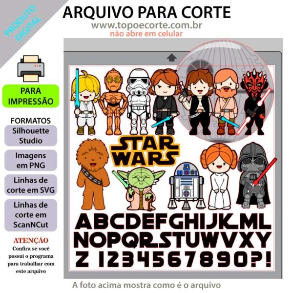 Plano de corte para imagens Mini Star Wars