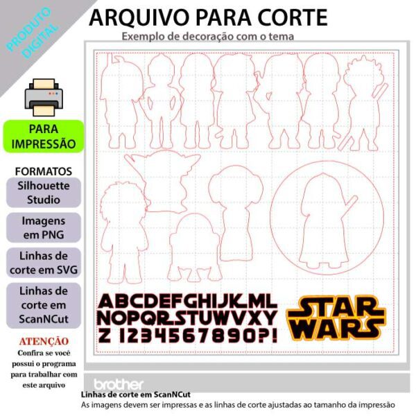 Plano de corte para imagens Mini Star Wars - Imagem 2