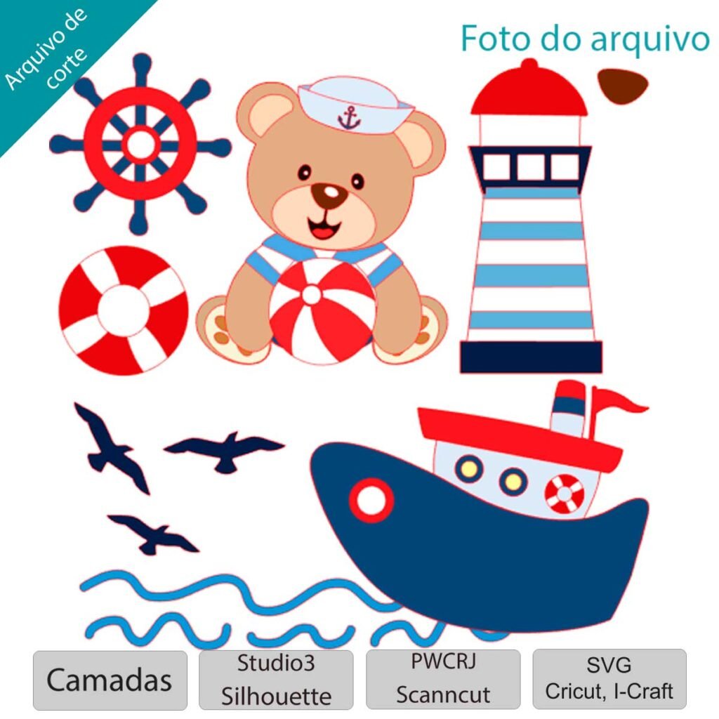 Arquivo Topo De Bolo Ursinho Marinheiro Topo E Corte