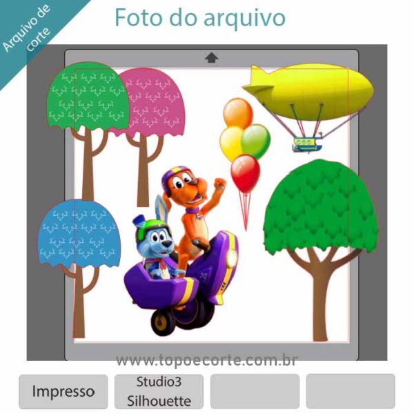 Topo de bolo Vai Cachorro Vai