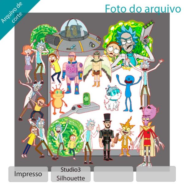 Plano de corte para imagens Rick e Morty
