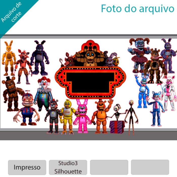 Topo de bolo Five nights jogo