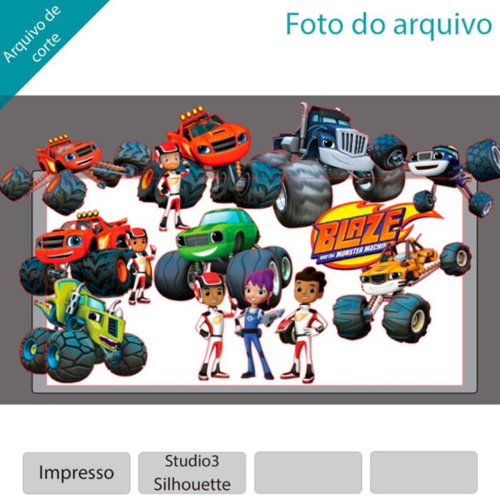 ARQUIVO de corte Topo de bolo Blaze and the Monster Machines