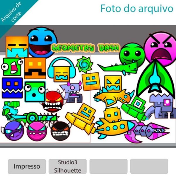 Plano de corte para imagens Geometry Dash