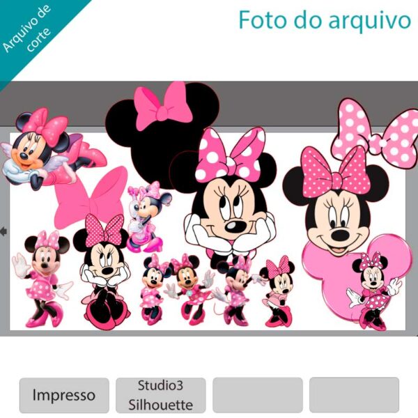Plano de corte para imagens Minnie Rosa
