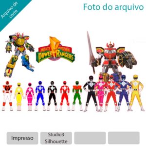 Plano de corte para imagens Power Rangers Mighty Morphin
