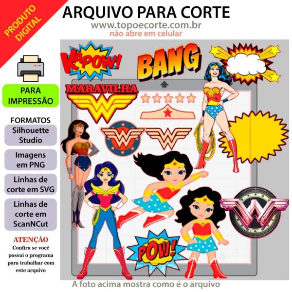 Arquivo Silhouette Studio Mulher Maravilha
