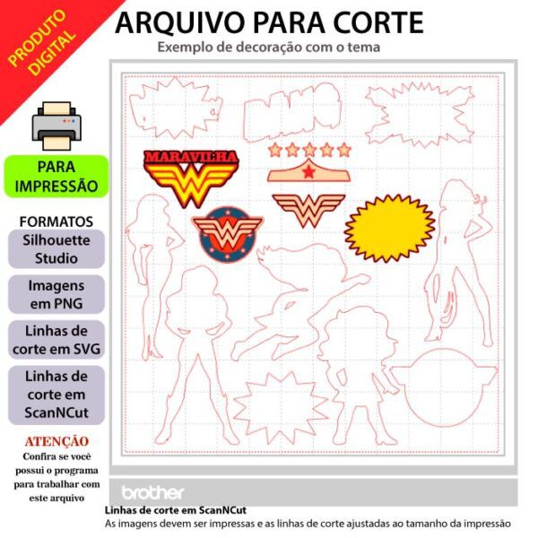 Arquivo Silhouette Studio Mulher Maravilha