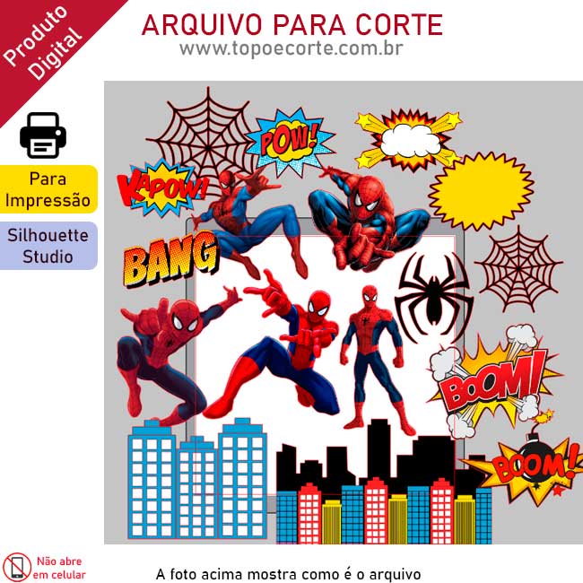 Topo de Bolo Homem Aranha Para Imprimir PNG