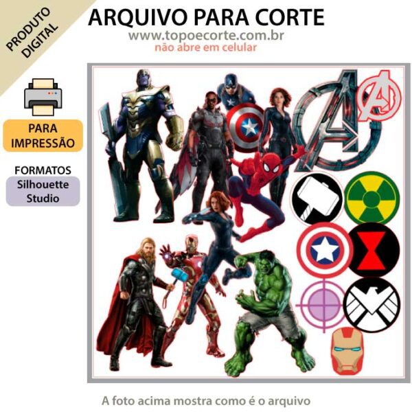 Arquivo Silhouette Studio vingadores