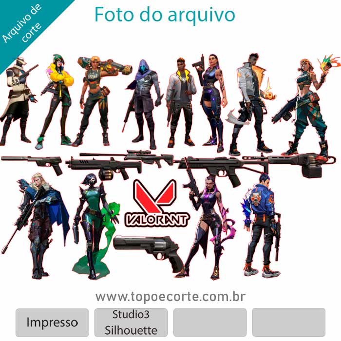 Arquivo de Corte Silhouette Topo de Bolo Free Fire