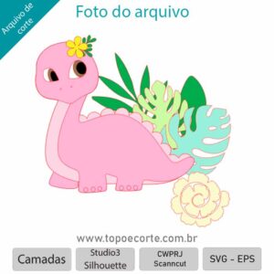 ARQUIVO Topo de bolo Dinossauro Baby Aquarela - Topo e corte