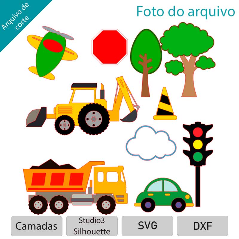 Arquivo de Corte Topo de Bolo Léo o Caminhão - Studio e PDF