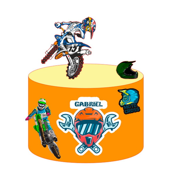 topo de bolo motocross 2 - OrigamiAmi