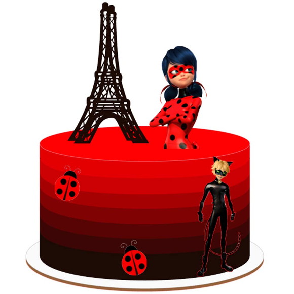 ARQUIVO de Corte Topo de Bolo LadyBug com Torre 3D - 03