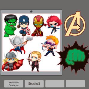 Plano de corte para imagens Mini Vingadores