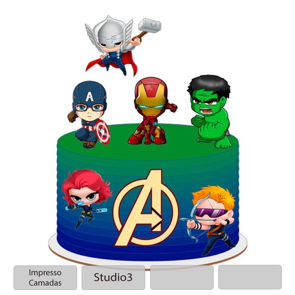 Plano de corte para imagens Mini Vingadores - Imagem 2