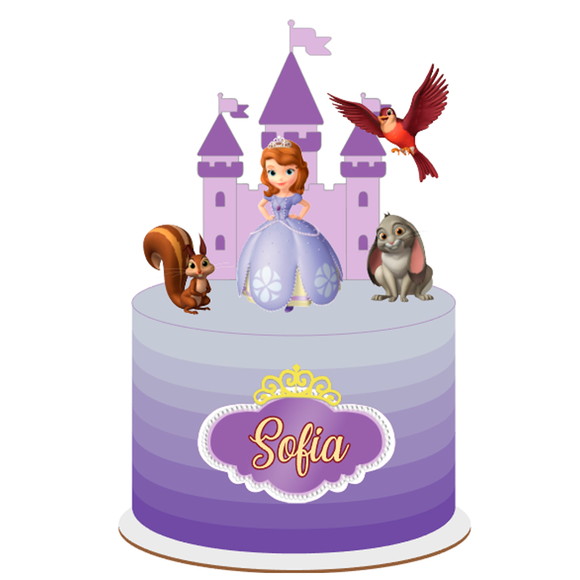 Topper Princesa Sofia/Topo de bolo em camadas 3D princesa sofia