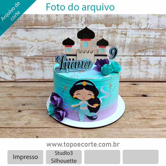 Arquivo Topo de Bolo - Princesa Cute