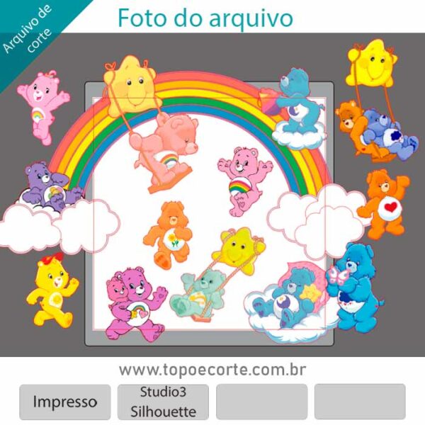 Topo de bolo Ursinhos Carinhosos