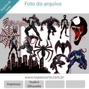 Topo de bolo Venom Homem Aranha