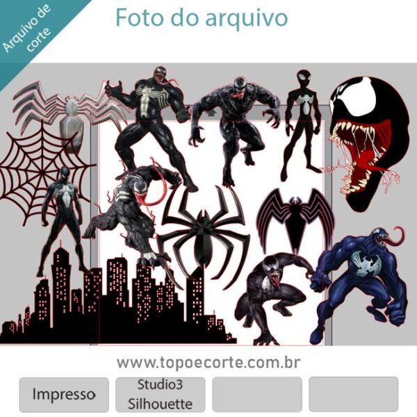 Topo de bolo Venom Homem Aranha