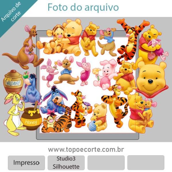 Topo de bolo Ursinho Pooh