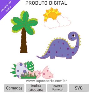 Dinossauro - arquivo digital para imprimir e montar
