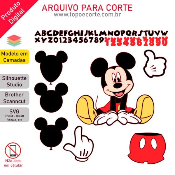 Arquivo para Silhouette Studio Mickey em camadas