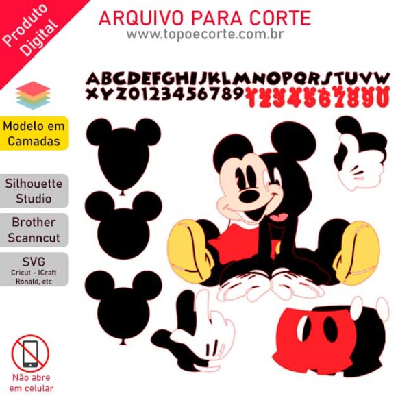 Arquivo para Silhouette Studio Mickey em camadas