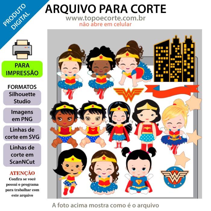 Plano de corte para imagens Mulher Maravilha Baby