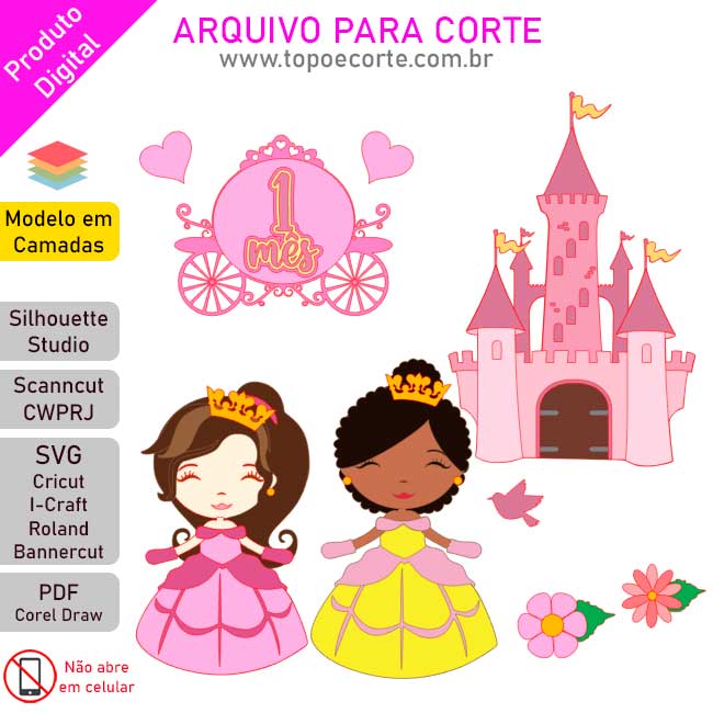 Arquivo de Corte Topo de Bolo Princesa Sofia -002