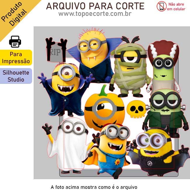 Arquivo Silhouette Studio Minions Halloween