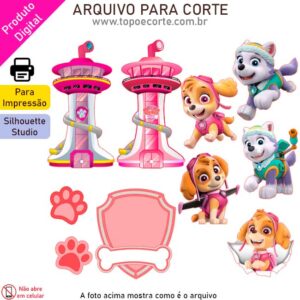 Arquivo Silhouette Studio Patrulha Canina Rosa