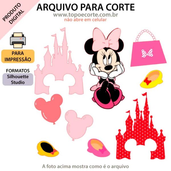 Arquivo Silhouette Studio Minnie com castelinho