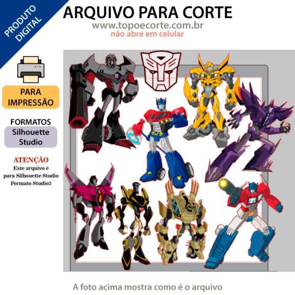 Arquivo Silhouette Studio Transformes Desenho