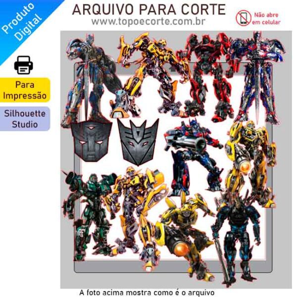 Arquivo Silhouette Studio Transformers