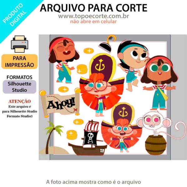 Arquivo Silhouette Studio Ahoy Piratas