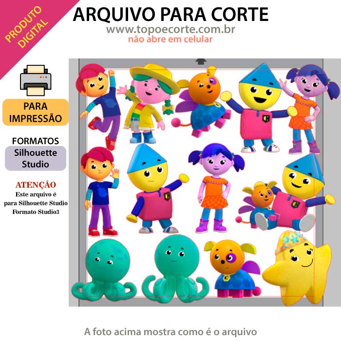 Arquivo Silhouette Studio Mundo colorido de Charlie