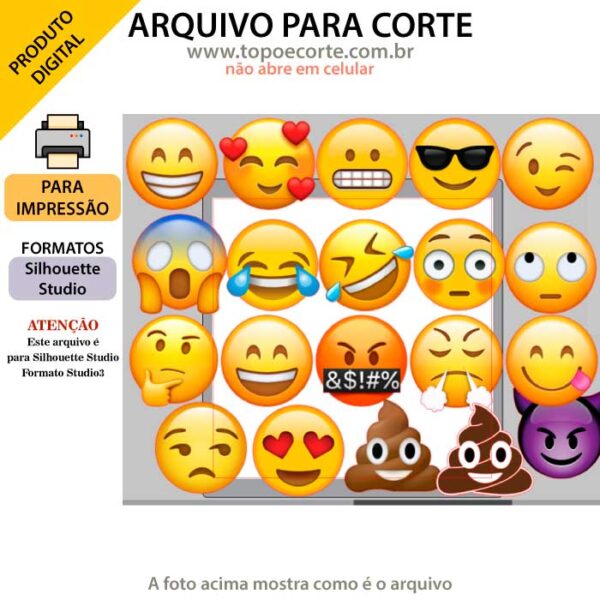 Arquivo Silhouette Studio Emoji Emoticon