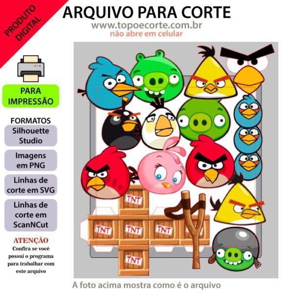 Arquivo Silhouette Studio Angry Birds