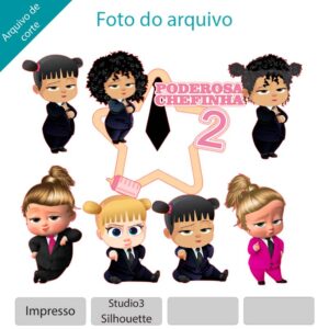 Topo de bolo Poderosa chefinha arquivo silhouette studio