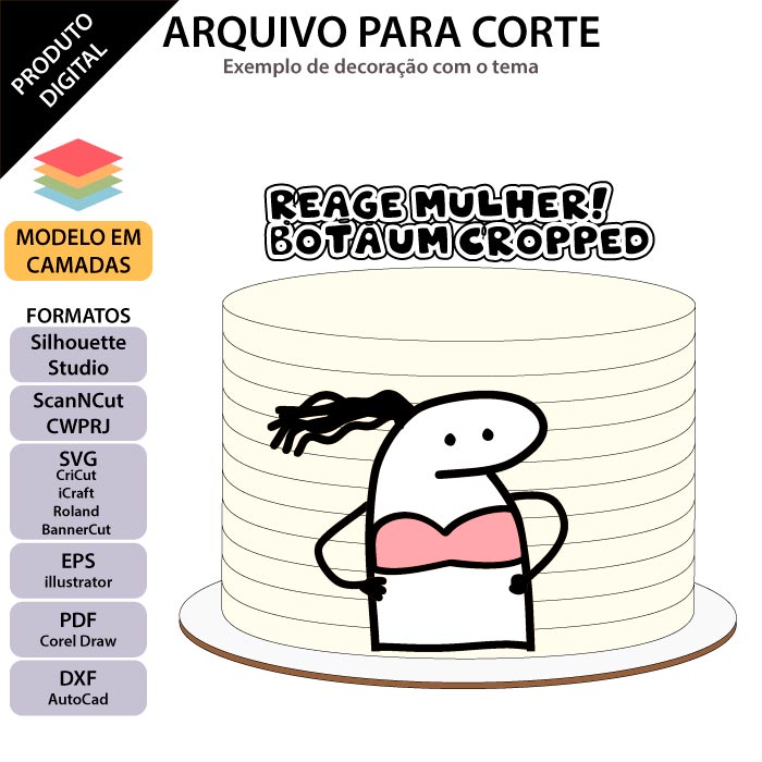 ARQUIVO Topo de bolo Florkofcows - Topo e corte