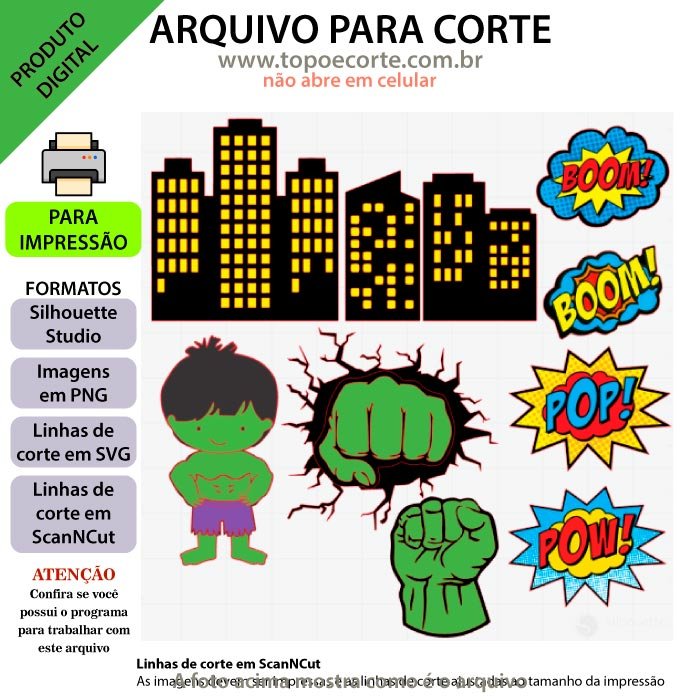 Plano de corte para imagens Hulk Baby - Imagem 2