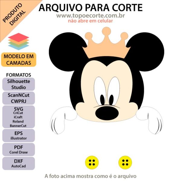 Topo de bolo Mickey Baby Arquivo Silhouette, Arquivo ScanNCut, Arquivo SVG, DXF, Ai, Eps, PDF