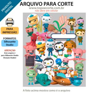 Topo de bolo Octonautas arquivo silhouette studio