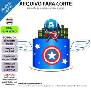 Topo de bolo, Capitão América Baby Arquivo ScanNCut Capitão América Baby,Arquivo silhouette studio Capitão América Baby