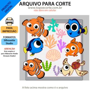 ARQUIVO Topo de bolo Nemo e Dory